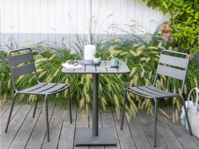 Table de jardin carrée Phuket Graphite - Hespéride