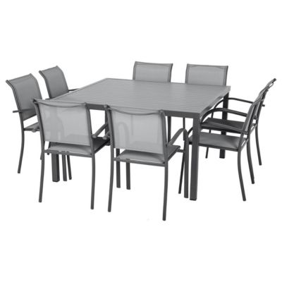 Table de jardin carrée Piazza Graphite - Hespéride