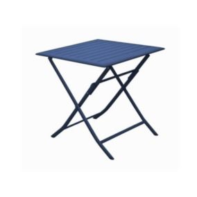 Table de jardin carrée PROLOISIRS Lorita - bleu 70 x 71 x 70 cm - pliante et pratique