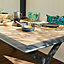 Table de jardin Ceram L. 198 cm x l. 104 cm décor bois et aluminium gris