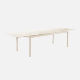 Table de jardin CHARLESTON extensible aluminium beige. 8 places. 210/300 x 100 x 75.5 cm