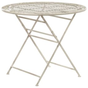 Table de jardin cm Métal Blanc cassé BIVIO