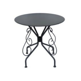 Table de jardin D.80 cm en métal façon fer forgé  - Anthracite - GUERMANTES de MYLIA