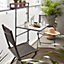 Table de jardin de balcon en métal GoodHome Saba gris 60 x 53 x H 97 cm