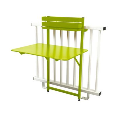 Table Pliante De Jardin YIZHE - Blanc, Réglable En Hauteur, 76x50x74 Cm, Plastique PEHD, Pour Balcon