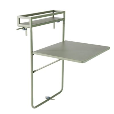 Table de jardin de balcon en métal GoodHome Saba kaki 70 x 60 cm