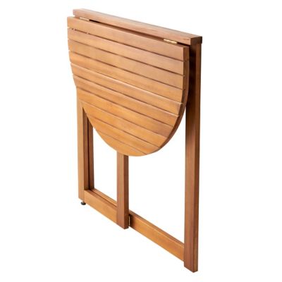 Table de jardin demilune en acacia GoodHome Virginia 70 x 47 cm