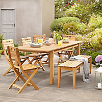 Table de jardin Denia en bois coloris bois L.150 x l.90 x H.75 cm