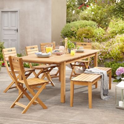 Table de jardin Denia en bois L.150 x l.90 x H.75 cm GoodHome