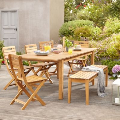 Table de jardin Denia en bois L.150 x l.90 x H.75 cm GoodHome