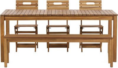 Table de jardin Denia en bois L.150 x l.90 x H.75 cm GoodHome