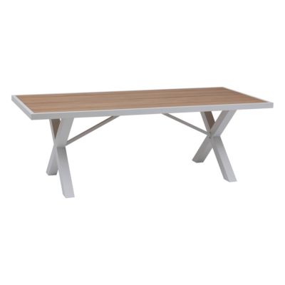 Table de jardin Emperia bois d'acacia blanc L.220 x l.99,5 x H.75,5 cm