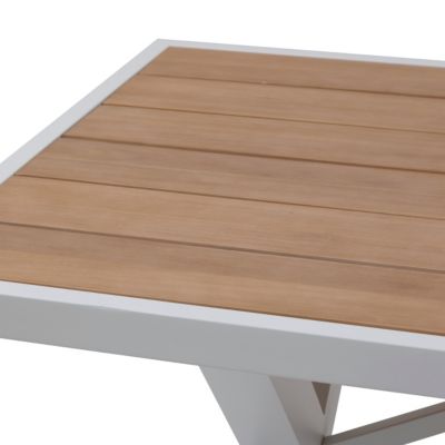 Table de jardin Emperia bois d'acacia blanc L.220 x l.99,5 x H.75,5 cm