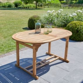 Table de jardin en acacia massif extensible ovale 6/8 places