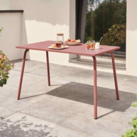 Table de jardin en acier 120 x 70 cm argile Palavas  Oviala