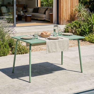 Table de jardin en acier 120 x 70 cm vert sauge Palavas  Oviala