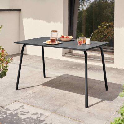 Table de jardin en acier gris Palavas  Oviala