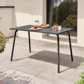 Table de jardin en acier gris Palavas  Oviala