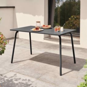 Table de jardin en acier gris Palavas  Oviala