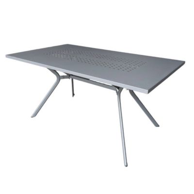 Table de jardin en acier gris traité anti-corrosion - BERAKA
