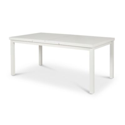 Table de jardin en métal Batang 200 x 100 cm blanc