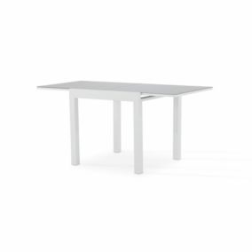 Table de jardin en aluminium blanc 160/80x80 cm - Tokyo
