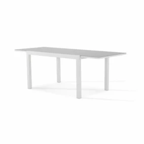 Table de jardin en aluminium blanc 215/135x90 cm - Tokyo