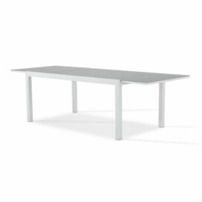 Table de jardin en aluminium blanc 260/180x100 cm - Tokyo