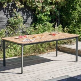 Table de jardin en aluminium et teck  Oviala