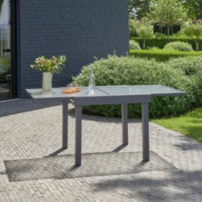 Table de jardin en aluminium extensible gris 4/8 places