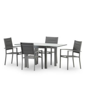 Table de jardin en aluminium gris anthracite 4 personnes - Tokyo