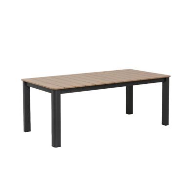 Table de jardin en aluminium gris et effet bois Ayden