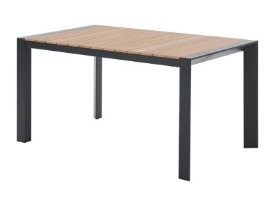 Table de jardin en aluminium L.150 cm - Naturel clair et anthracite - NYROS de MYLIA
