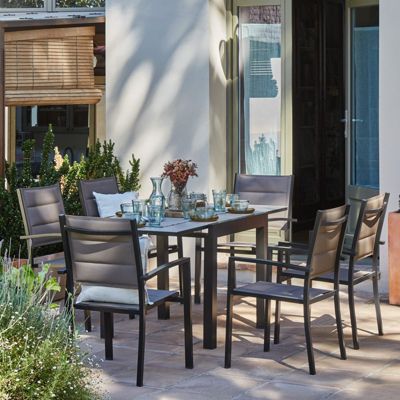 Table de jardin en aluminium marron 160/80x80 cm - Tokyo