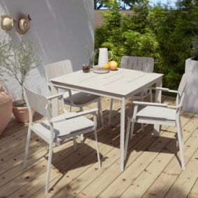 Table de jardin en aluminium Santa Cruz GoodHome coloris peyote 2-4 personnes