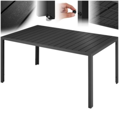 Table de jardin en aluminium Surface aspect bois pour 4 à 6 personnes