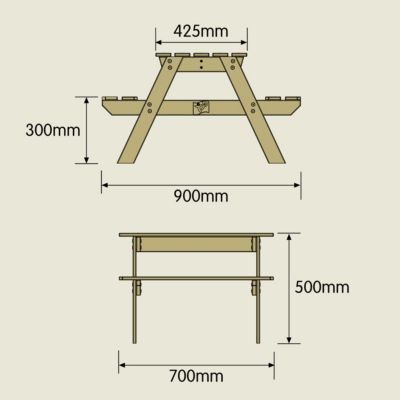 Table de jardin en bois coloris naturel TP Toys L.118 x l.90 x H.146 cm