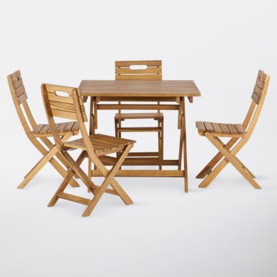 Table de jardin en bois Denia pliante 90 x 90 cm