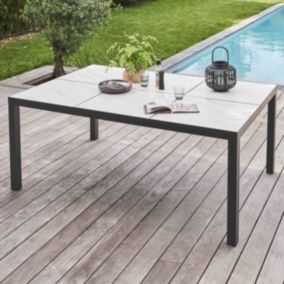 Table de jardin en céramique effet marbre 182 cm Tivoli  Oviala