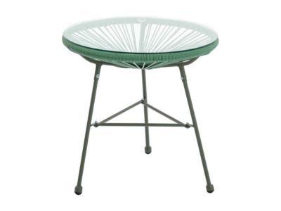 Table de jardin en fils de résine tressés - Kaki - ALIOS III de MYLIA