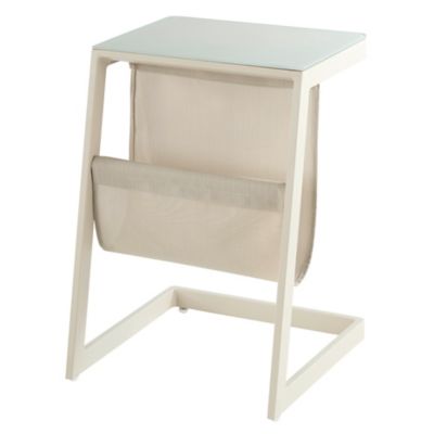 Table de jardin en métal et verre GoodHome Santorin peyote 40 x 38 cm