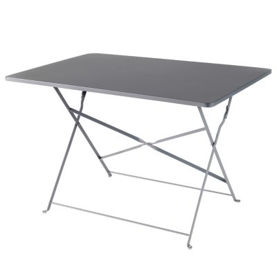 Table de jardin en métal GoodHome Saba gris 70 x 110 cm