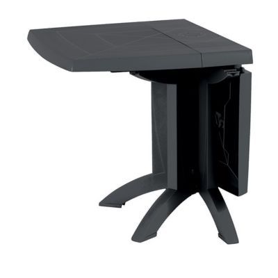 Table de jardin en résine vega anthracite pliante 118 x 77 cm