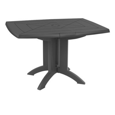 Table de jardin en résine vega anthracite pliante 118 x 77 cm