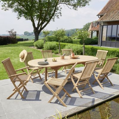 Table de jardin en teck extensible 8/10 places