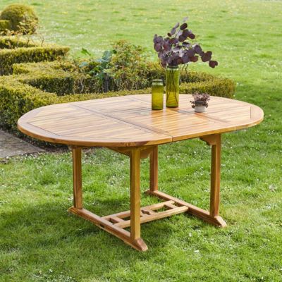 Table de jardin en teck huilé extensible 6/8 places