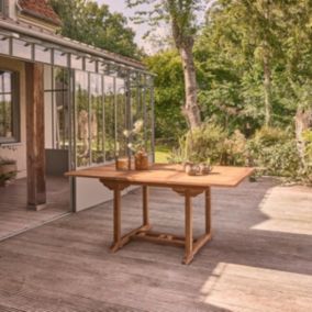 Table de jardin en teck huilé massif extensible 6/8 places