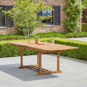 Table de jardin en teck huilé massif extensible 8/10 places