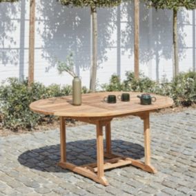 Table de jardin en teck massif extensible ovale 6/8 places
