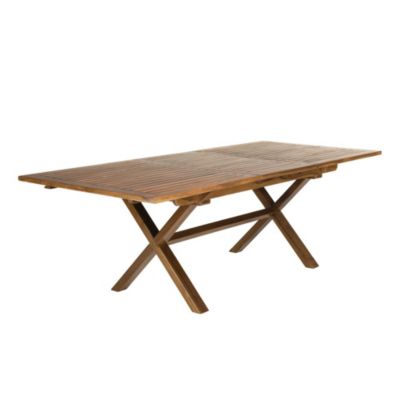 Table de jardin et fauteuils en teck huilé 8/10 personnes